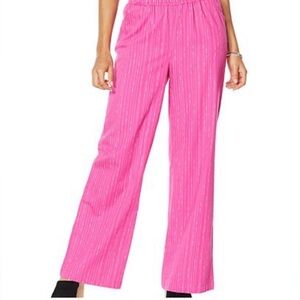 New DG2 Softcell Barbie Pink Wide Leg Denim Pants Large Elastic Waist